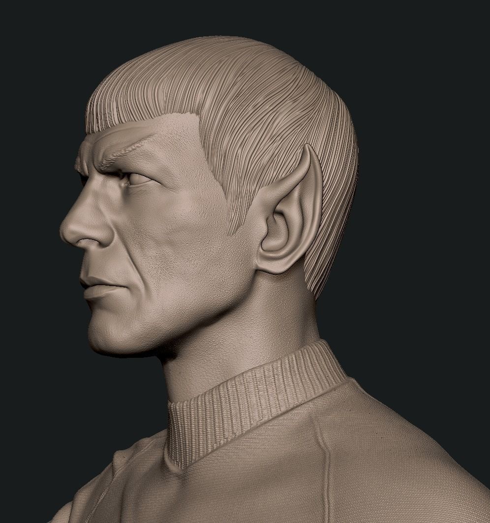 Spock Leonard Nimoy Bust 3D print model_5