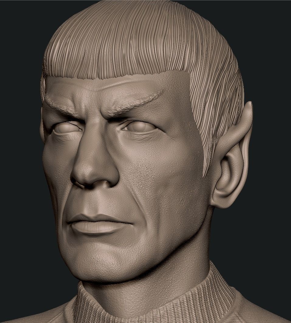 Spock Leonard Nimoy Bust 3D print model_4