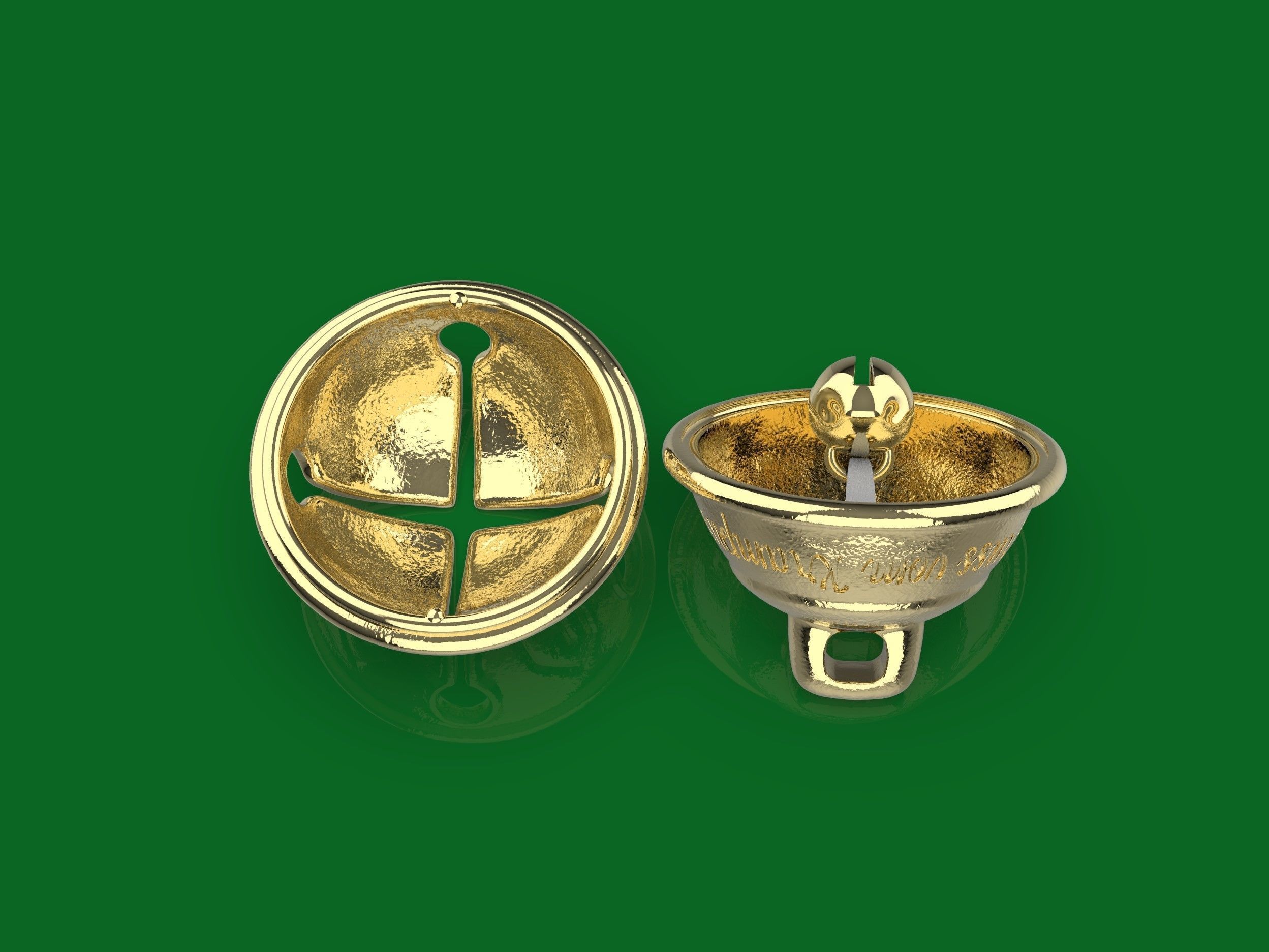 Gruss Vom Krampus Sleigh Jingle Bell 3D print model_5