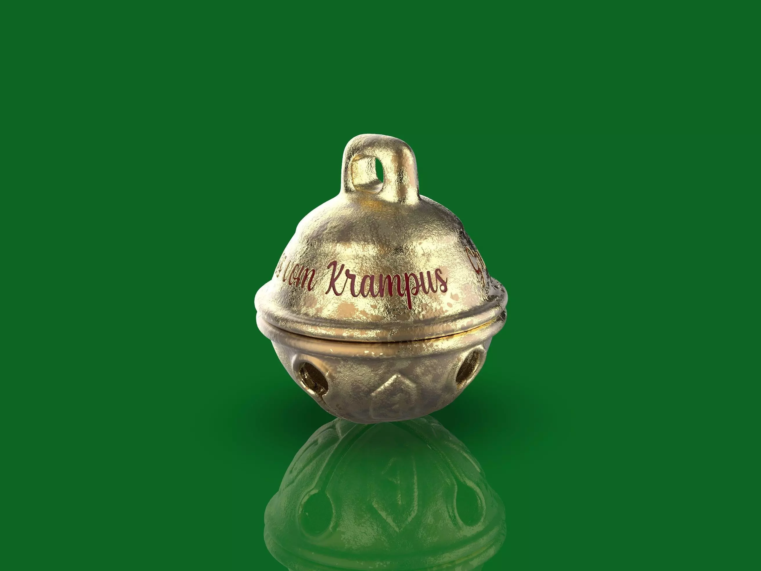 Gruss Vom Krampus Sleigh Jingle Bell 3D print model_0