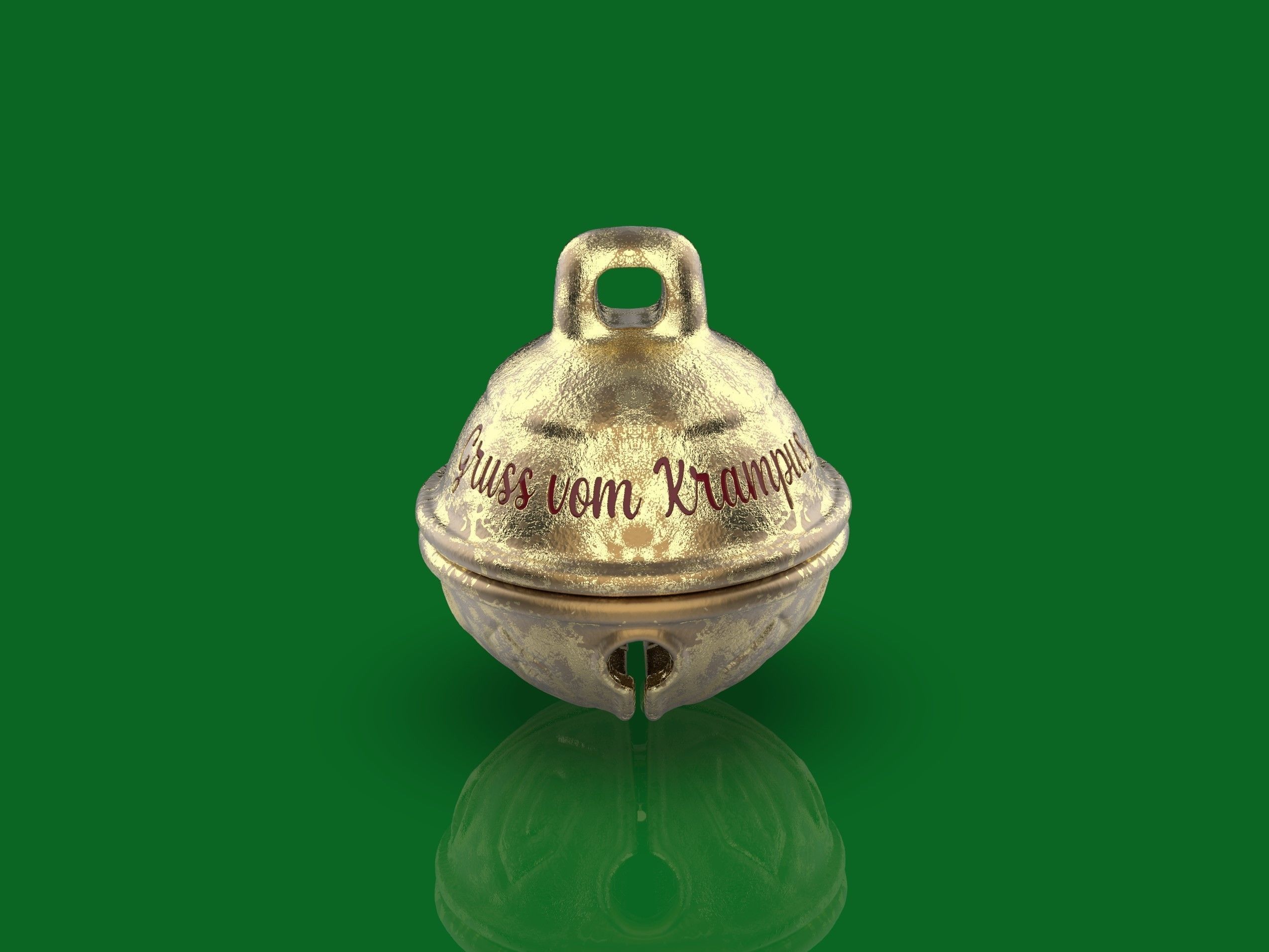 Gruss Vom Krampus Sleigh Jingle Bell 3D print model_1