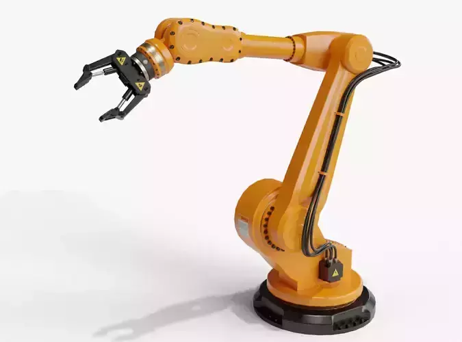 Industrial robot arm clean lowpoly Low-poly 3D model