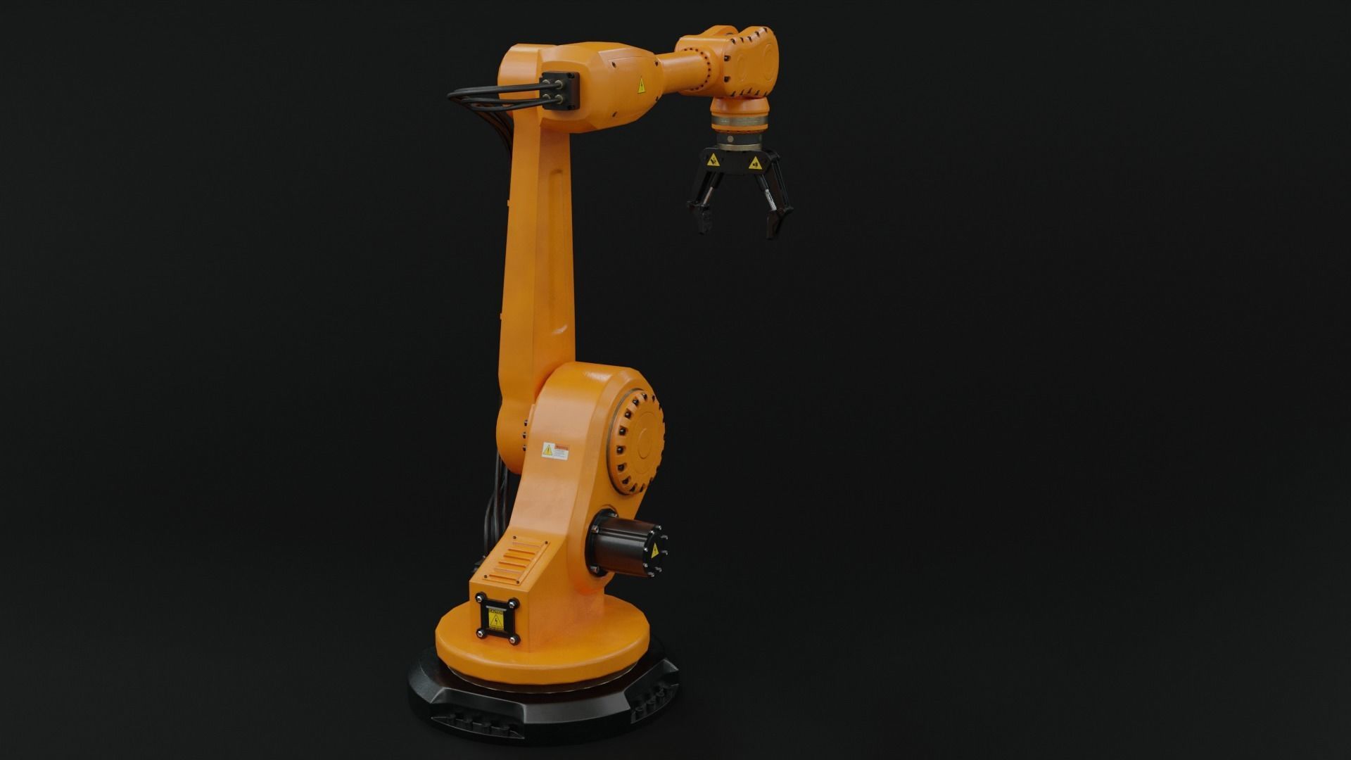 Industrial robot arm clean lowpoly Low-poly 3D model_4