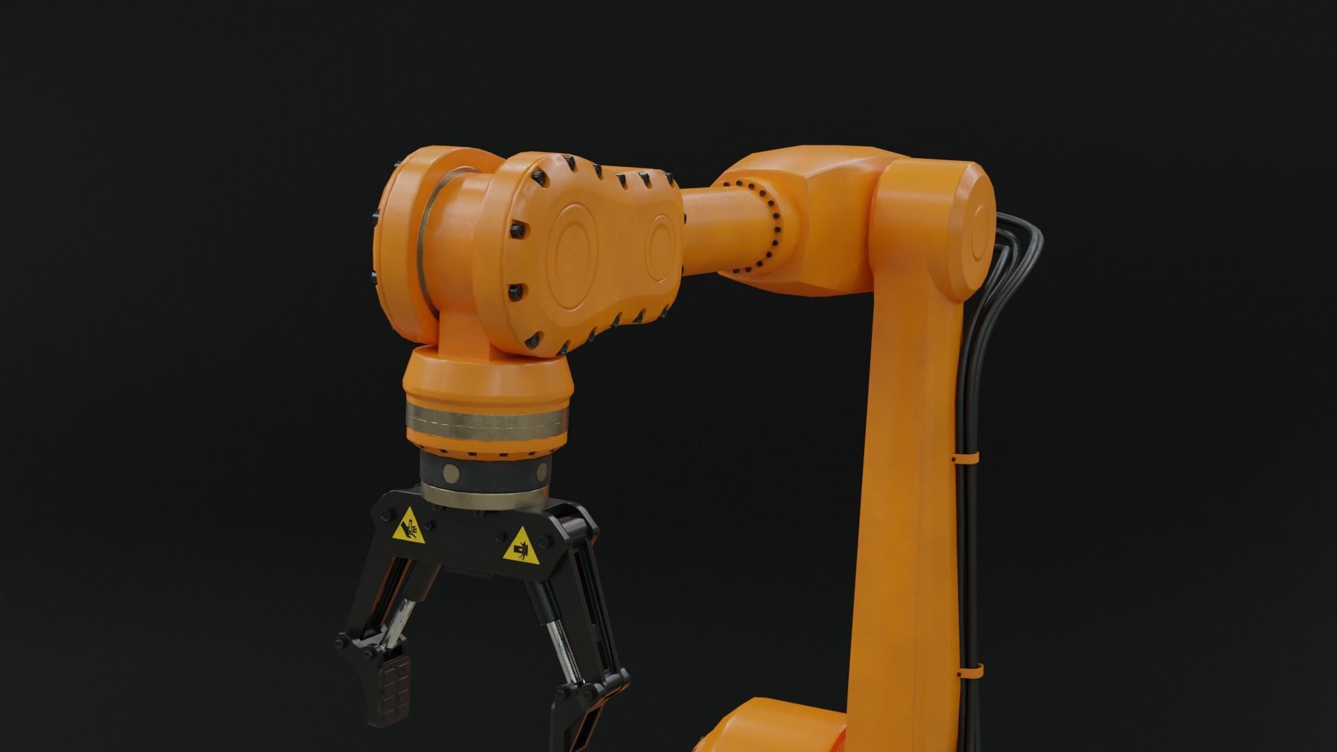 Industrial robot arm clean lowpoly Low-poly 3D model_9