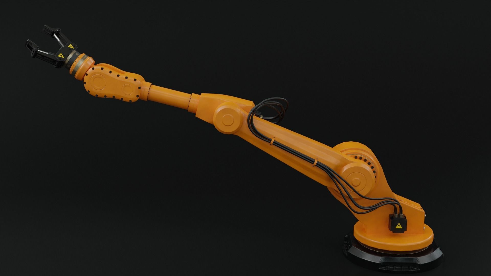 Industrial robot arm clean lowpoly Low-poly 3D model_8