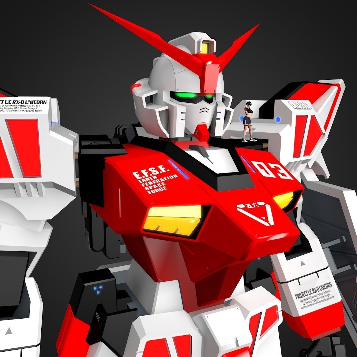 Gundam RX Low-poly 3D model_2