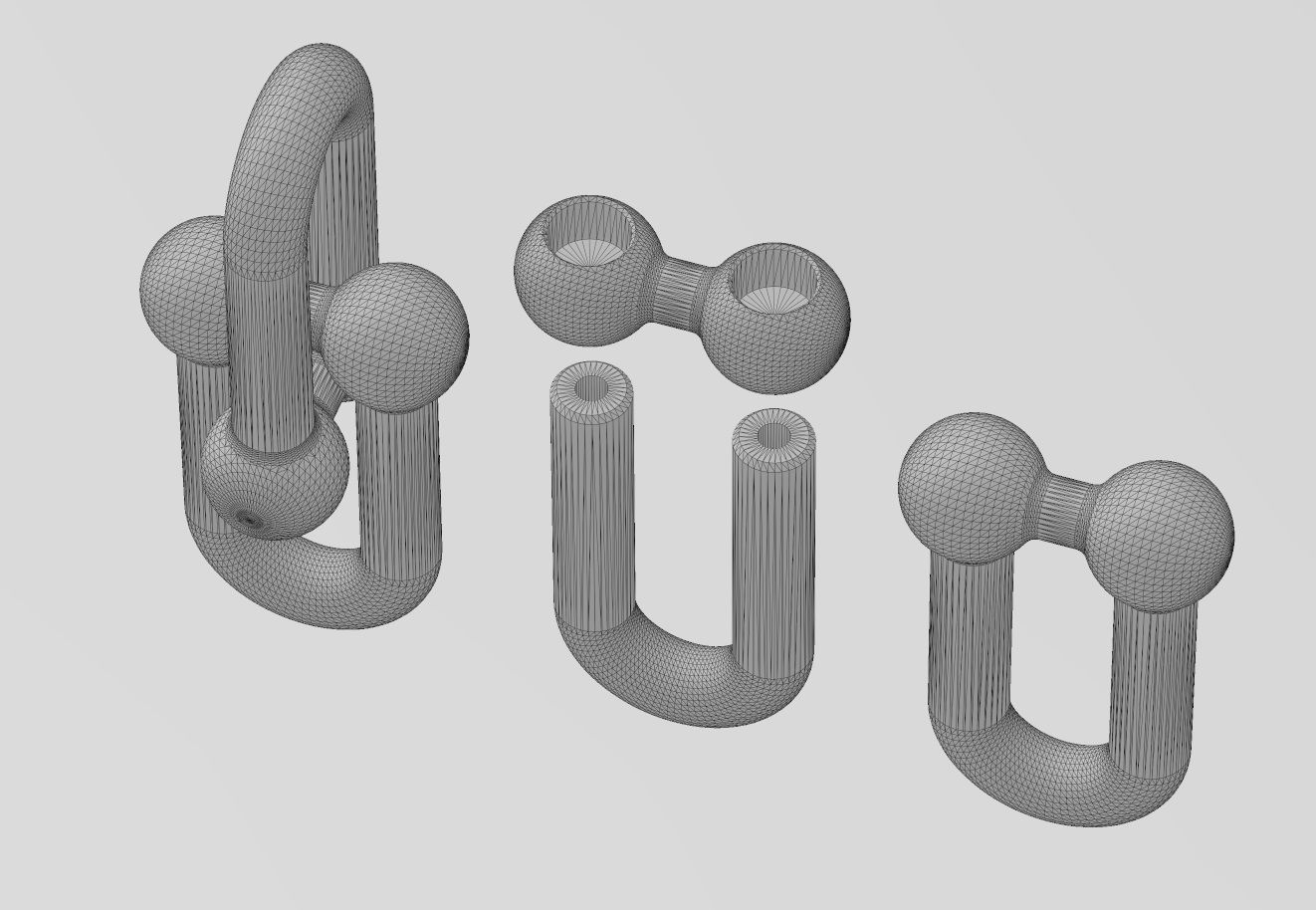 Hardware chain links for bracelete pendants and necklace 3D print model_17