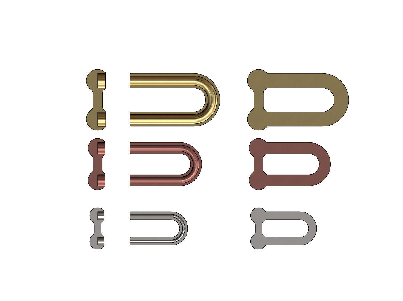 Hardware chain links for bracelete pendants and necklace 3D print model_12