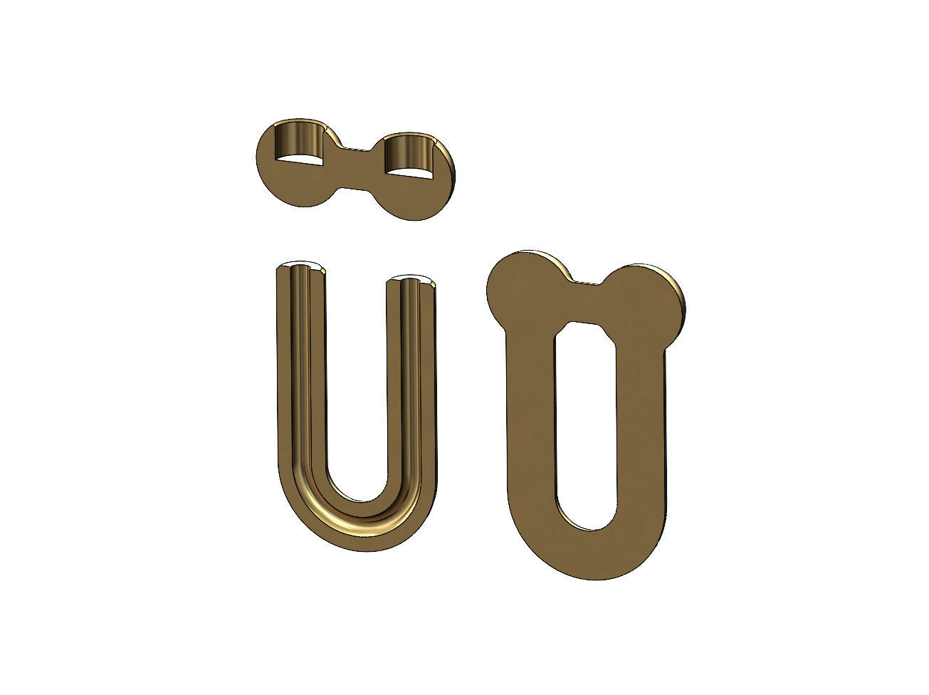 Hardware chain links for bracelete pendants and necklace 3D print model_5