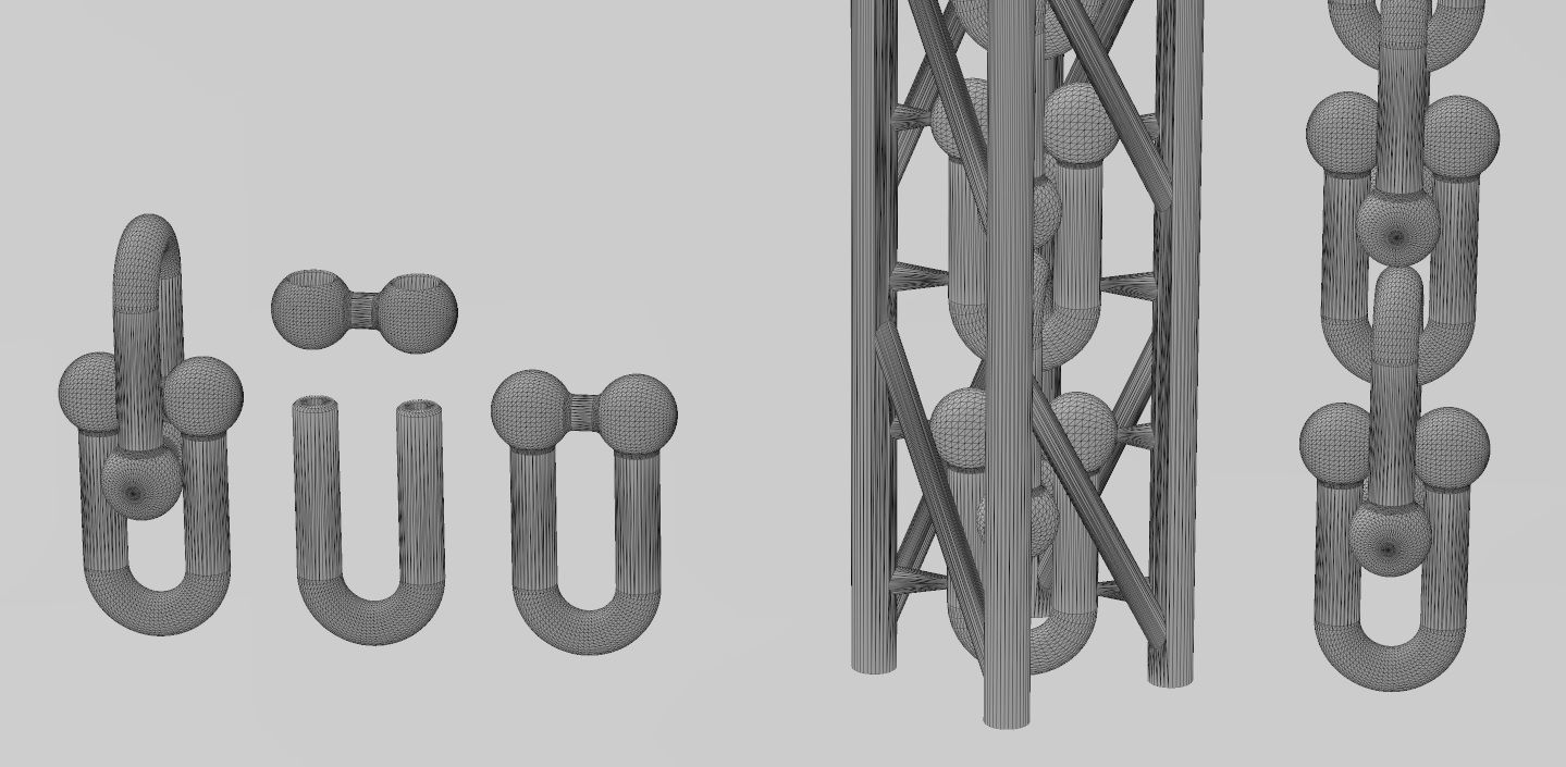 Hardware chain links for bracelete pendants and necklace 3D print model_16