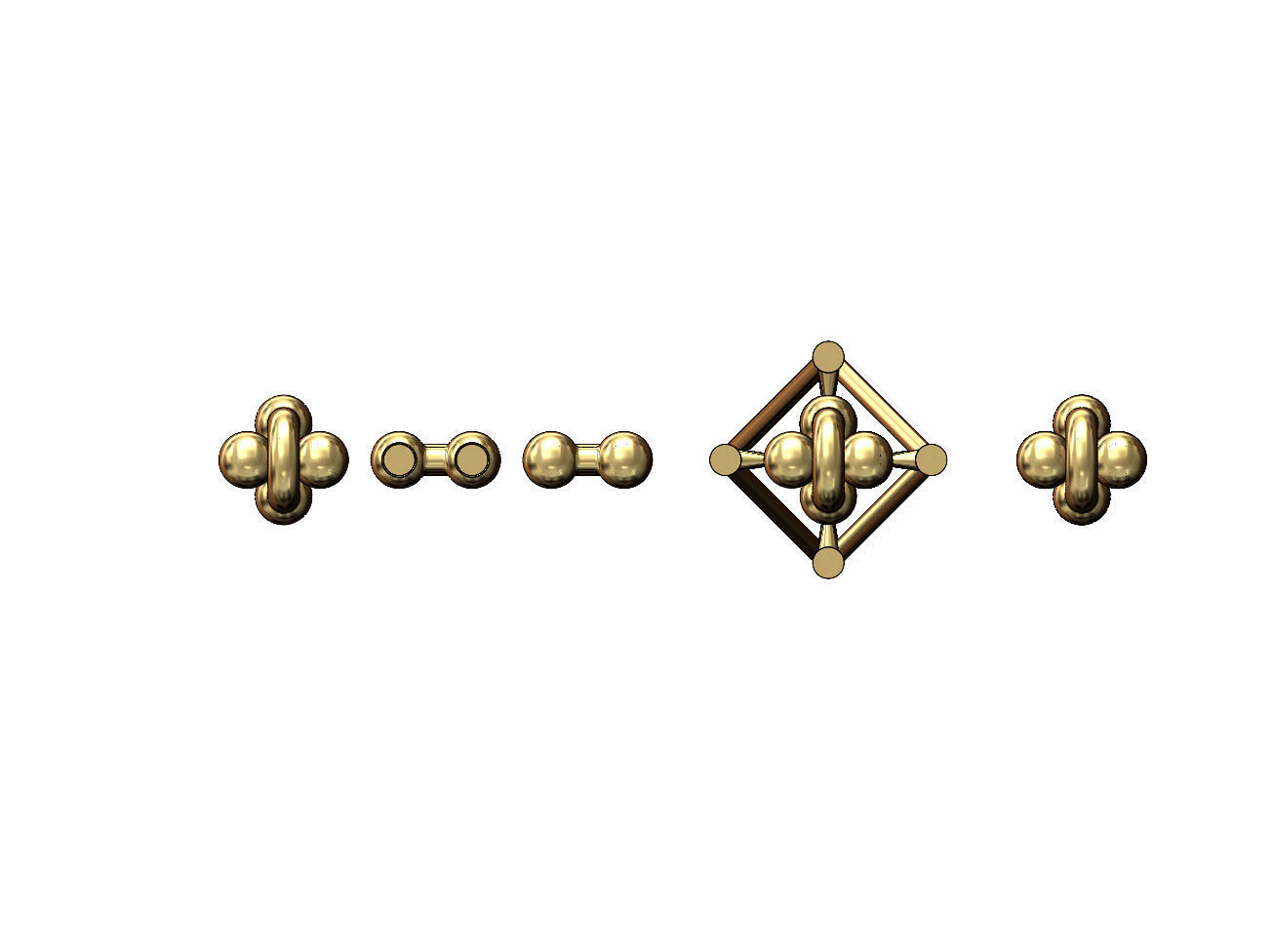 Hardware chain links for bracelete pendants and necklace 3D print model_8