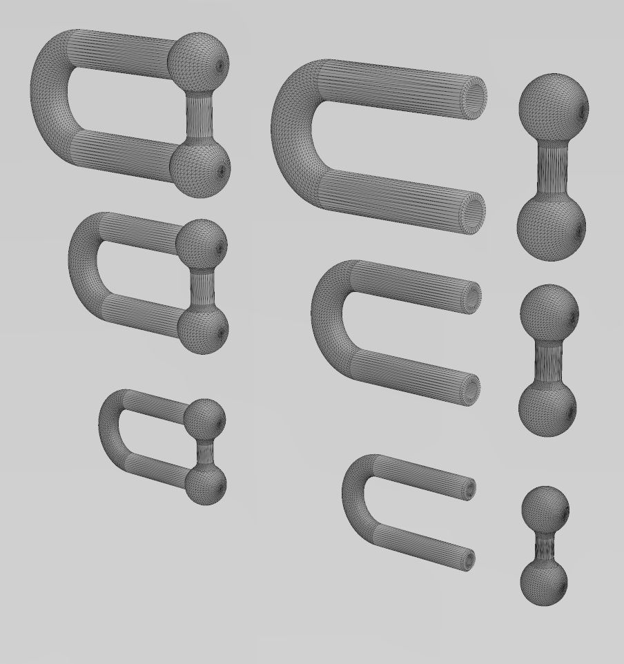 Hardware chain links for bracelete pendants and necklace 3D print model_20