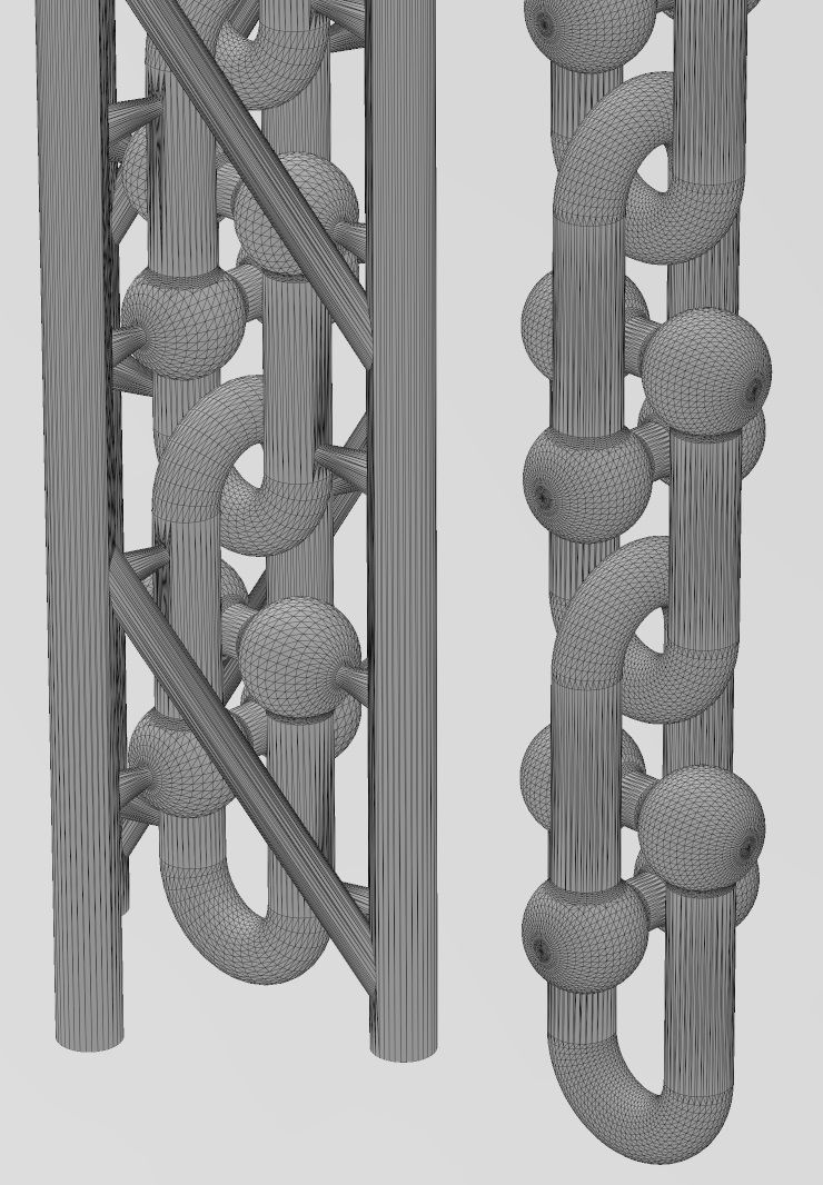 Hardware chain links for bracelete pendants and necklace 3D print model_18