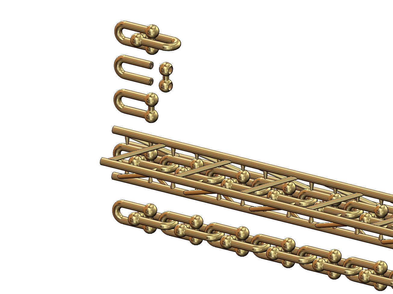 Hardware chain links for bracelete pendants and necklace 3D print model_7