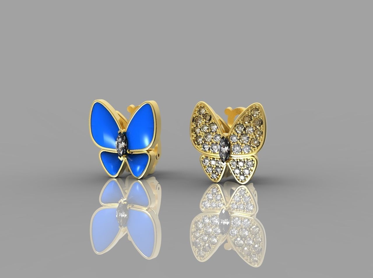  earring  butterfly N - 213 3D print model_6