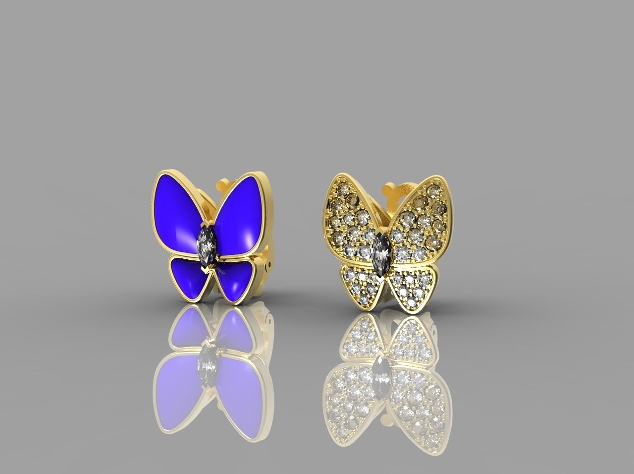  earring  butterfly N - 213 3D print model_7