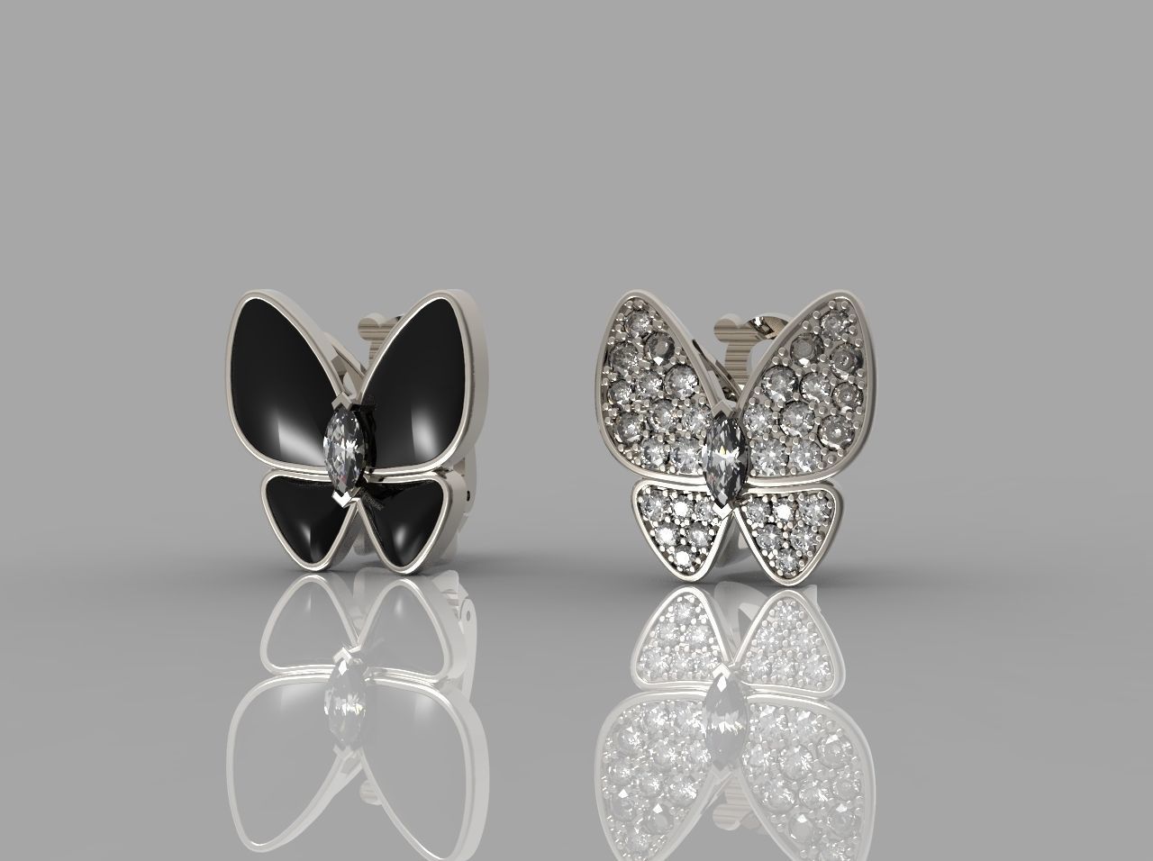  earring  butterfly N - 213 3D print model_1