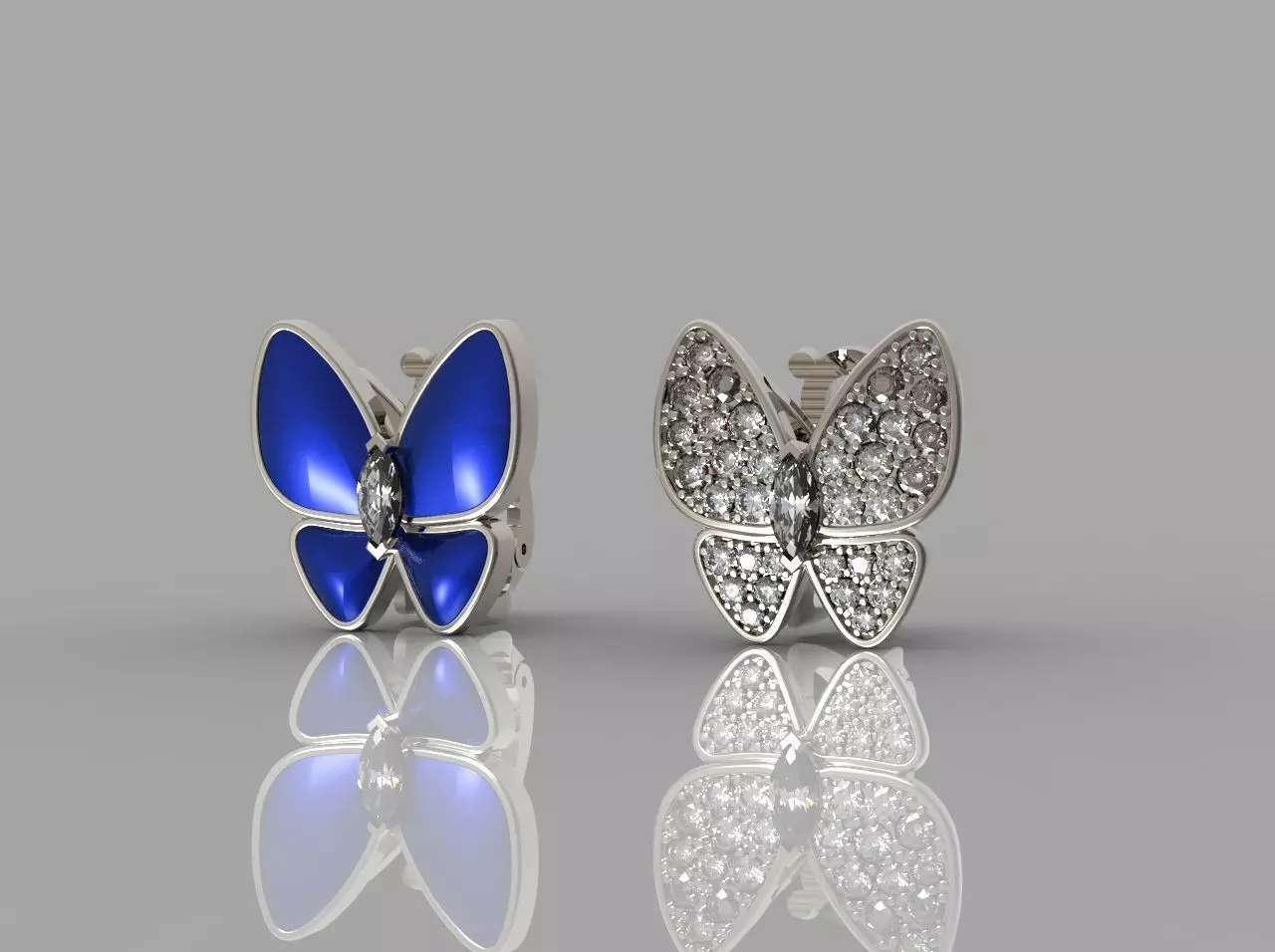  earring  butterfly N - 213 3D print model_0