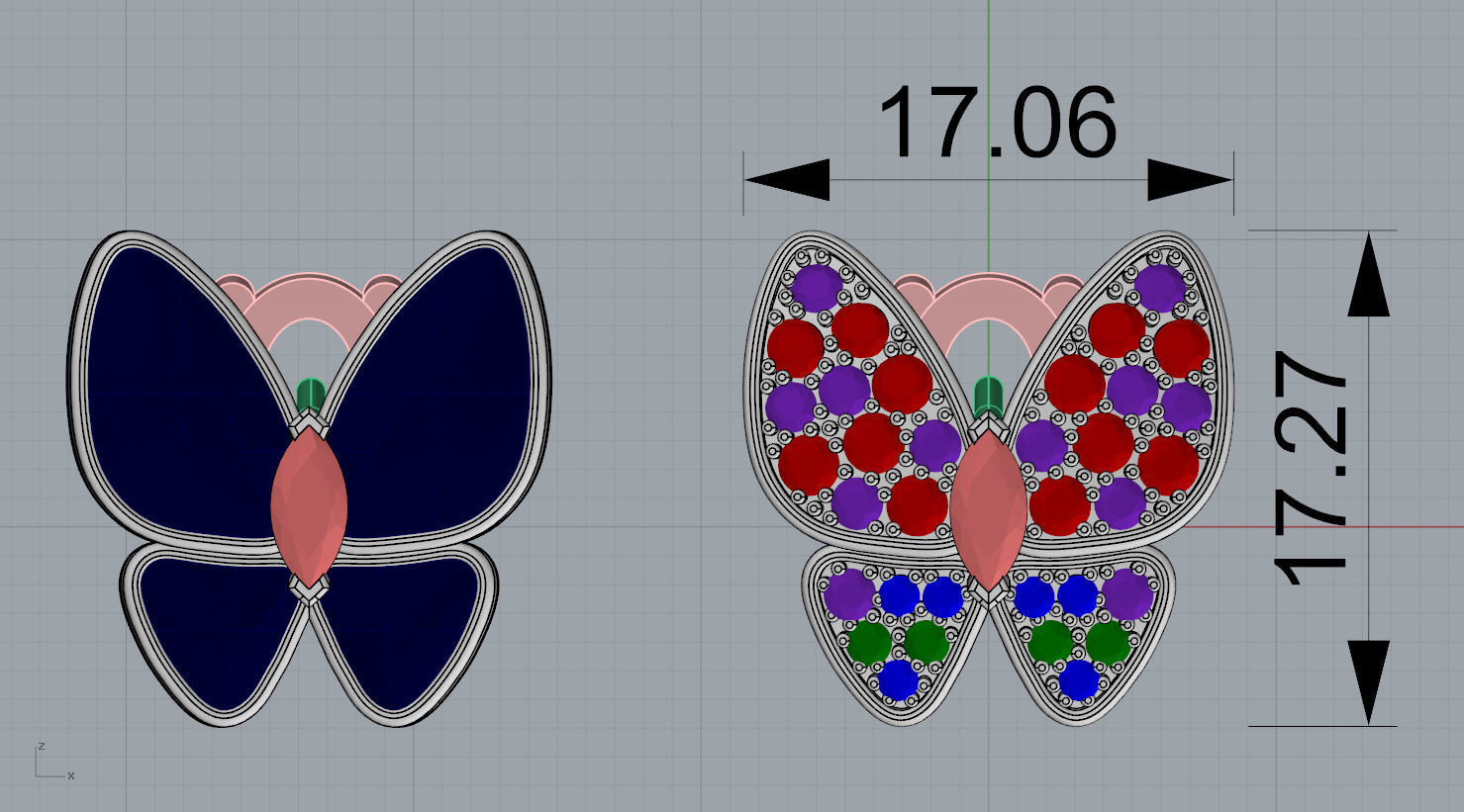  earring  butterfly N - 213 3D print model_8