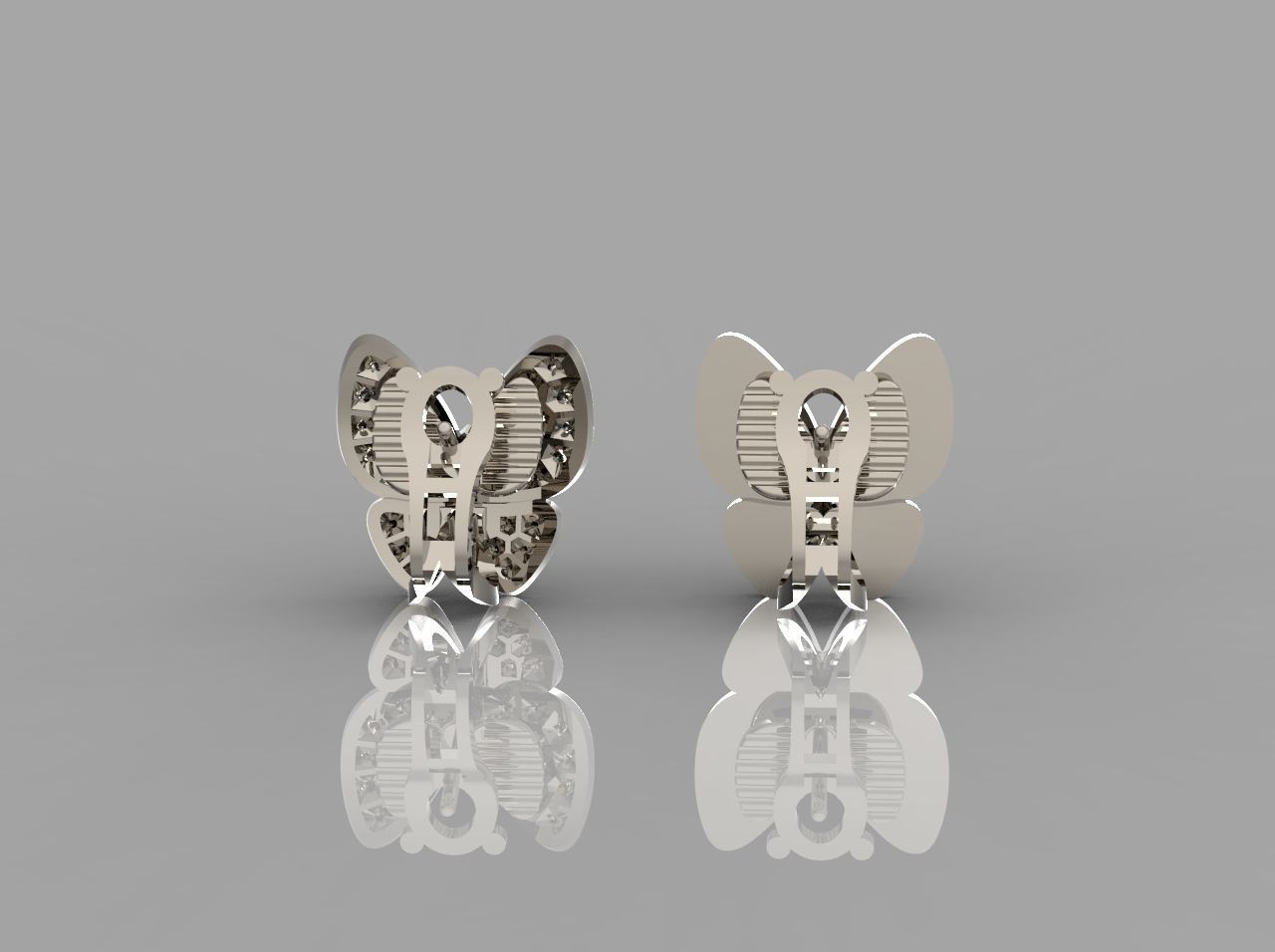  earring  butterfly N - 213 3D print model_4