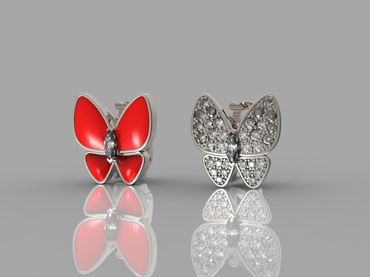  earring  butterfly N - 213 3D print model_2