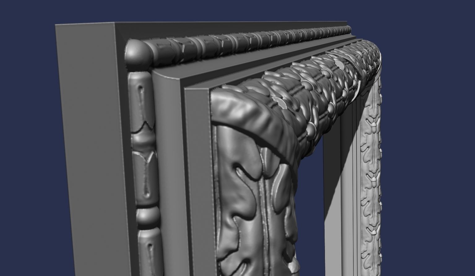 Oak Leaves Fireplace Mantel 3D model_8