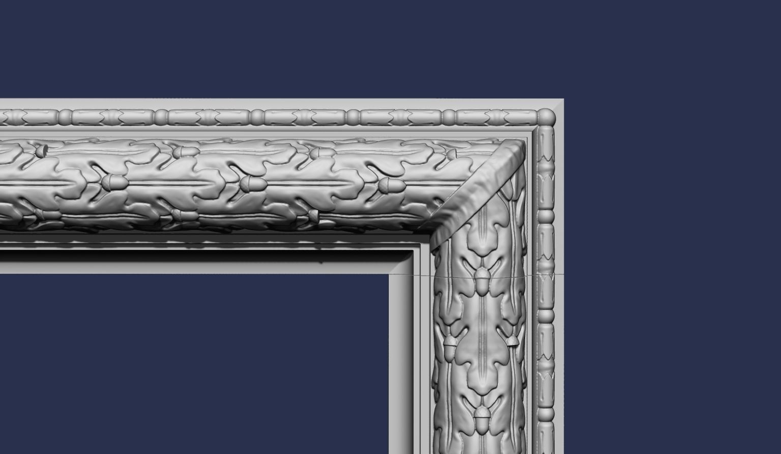Oak Leaves Fireplace Mantel 3D model_9