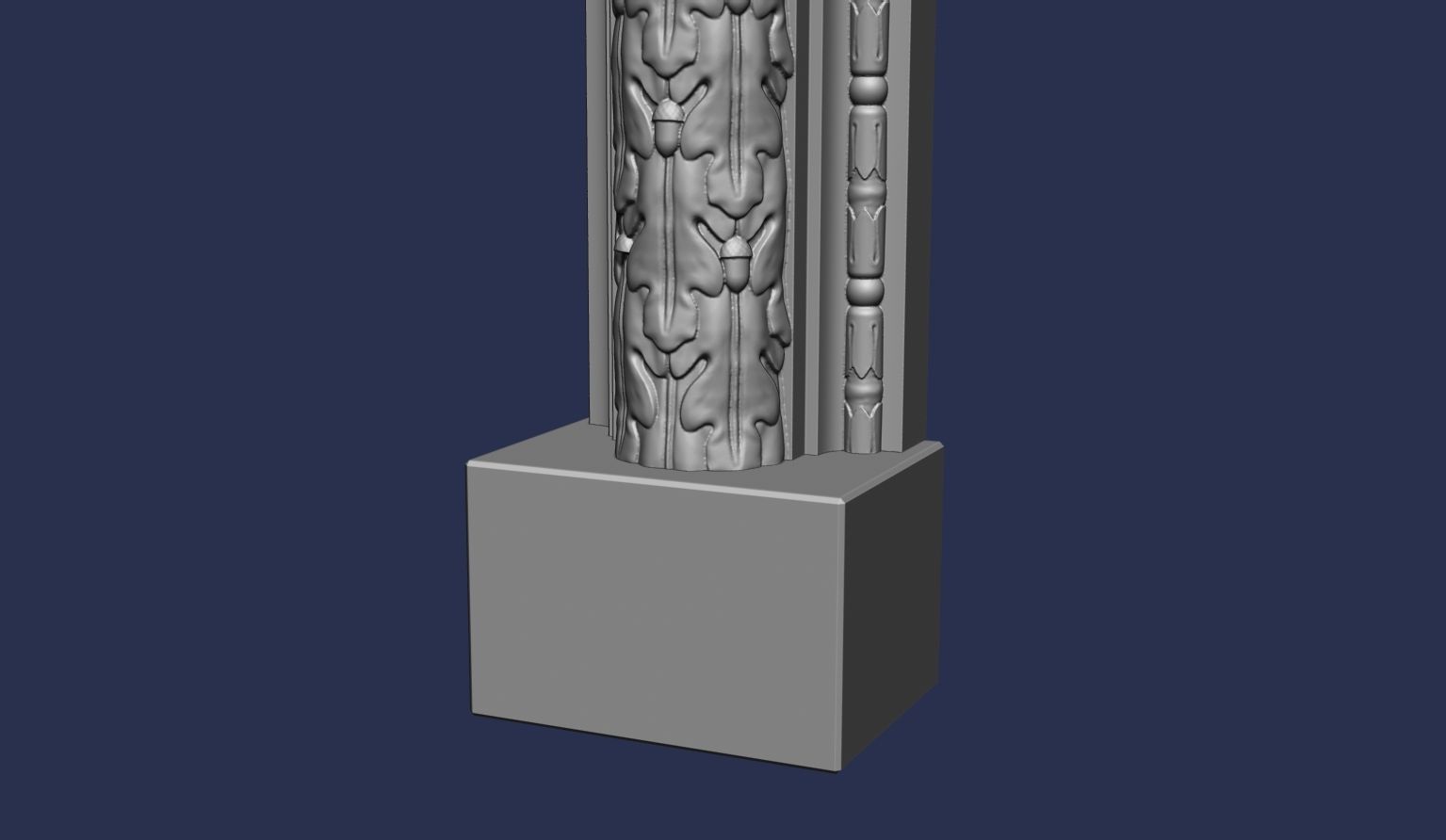 Oak Leaves Fireplace Mantel 3D model_11