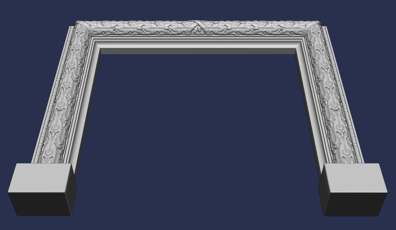 Oak Leaves Fireplace Mantel 3D model_4