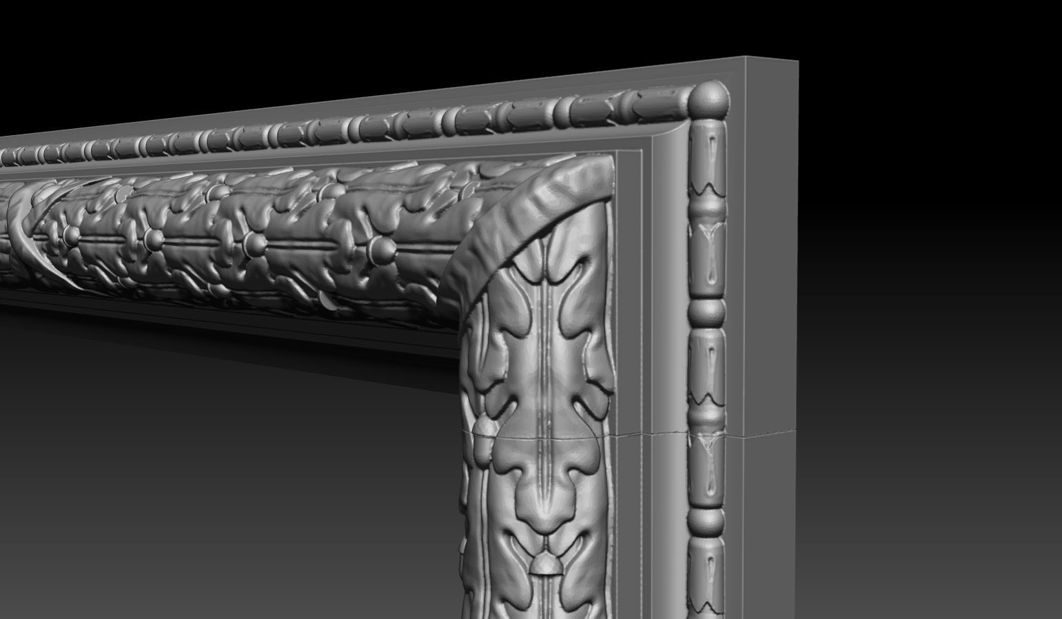 Oak Leaves Fireplace Mantel 3D model_16