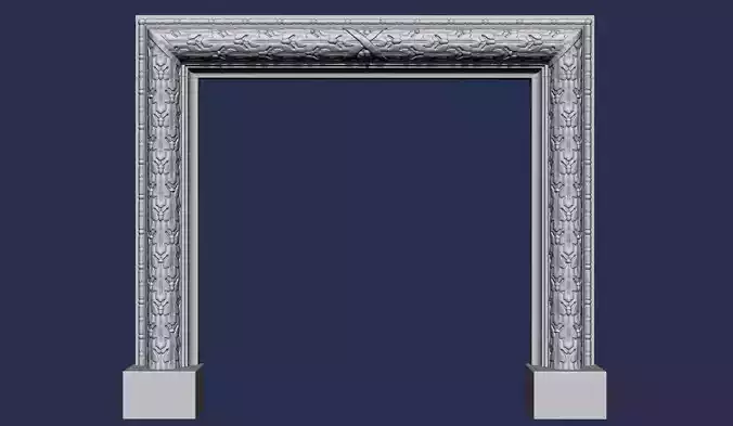 Oak Leaves Fireplace Mantel 3D model