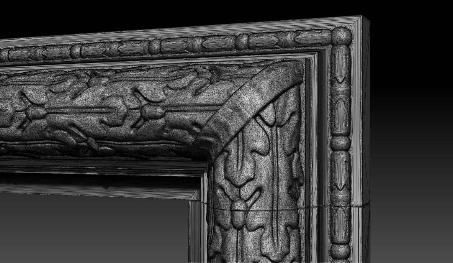 Oak Leaves Fireplace Mantel 3D model_7