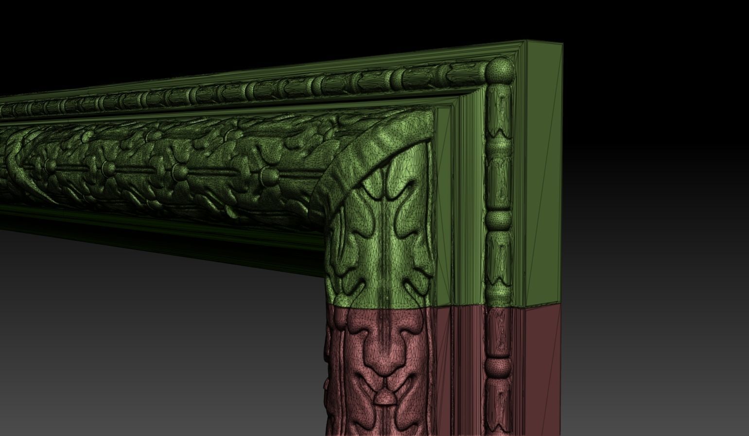 Oak Leaves Fireplace Mantel 3D model_17