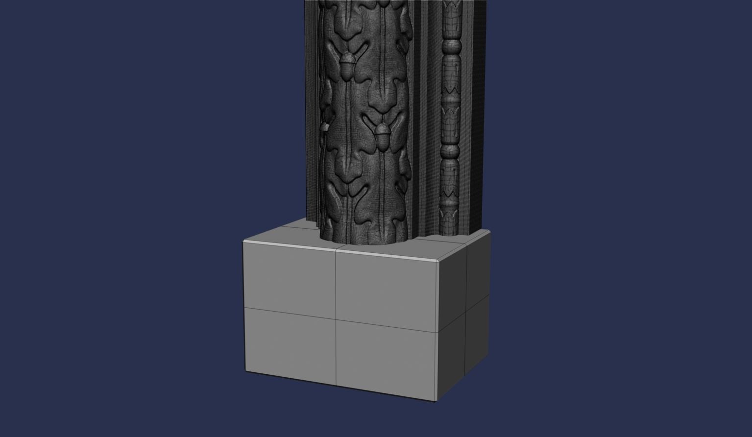 Oak Leaves Fireplace Mantel 3D model_12