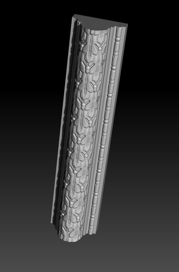 Oak Leaves Fireplace Mantel 3D model_18