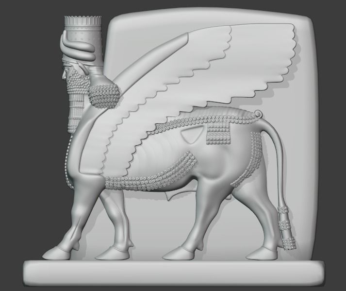 The  Assyrian winged bull  3D print model_5