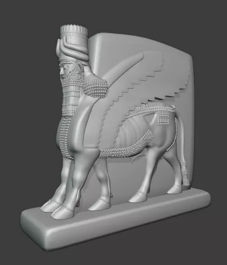 The  Assyrian winged bull  3D print model_0