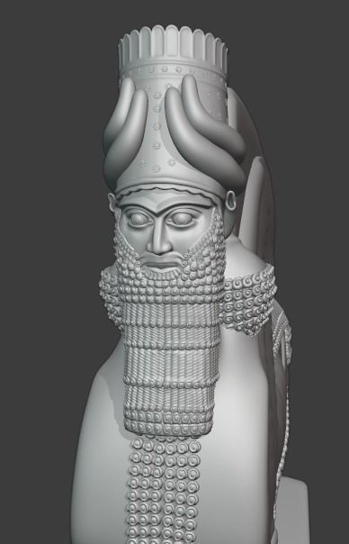 The  Assyrian winged bull  3D print model_2