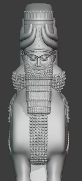 The  Assyrian winged bull  3D print model_4