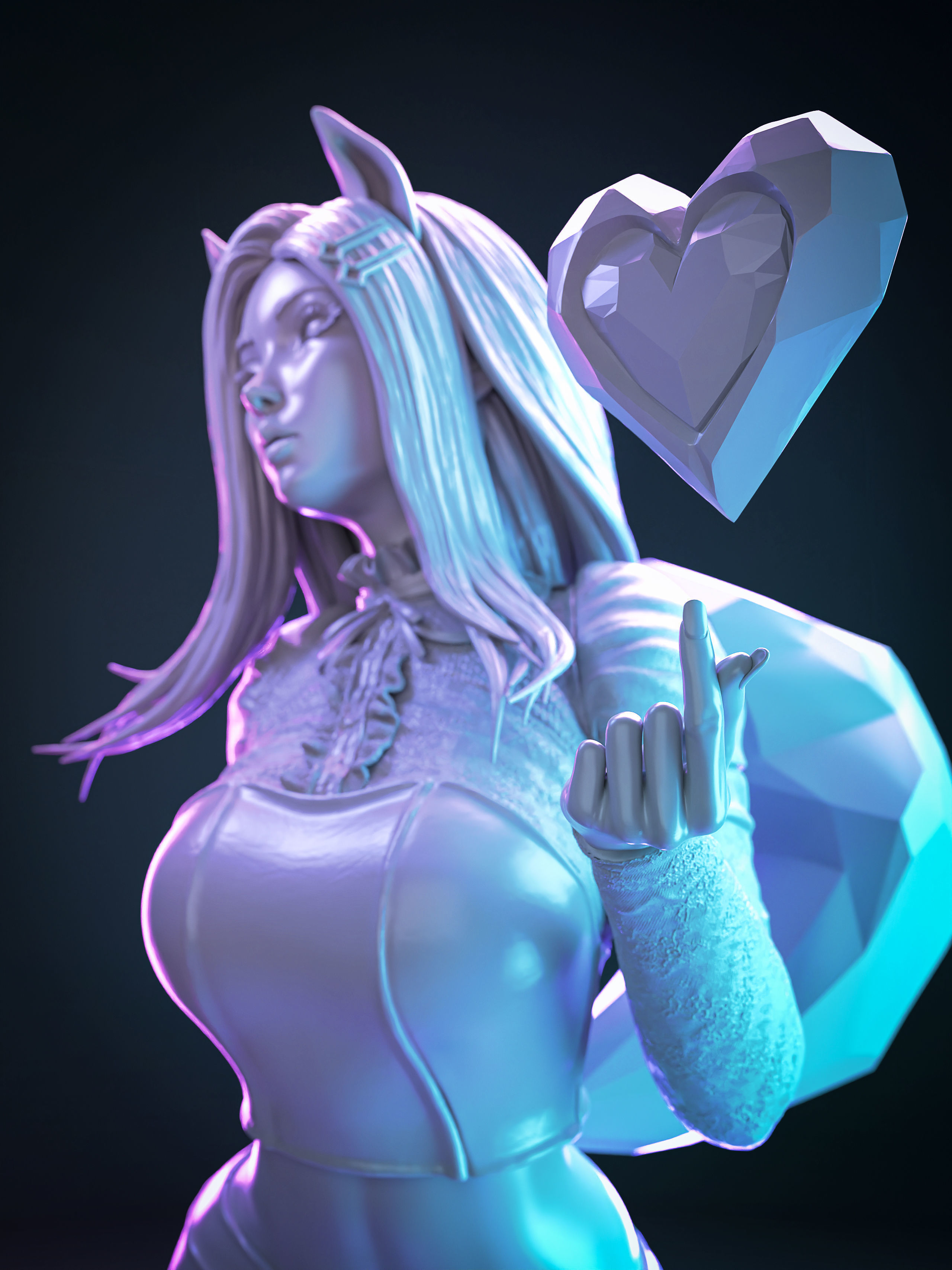 Ahri - The Baddest Fan Art 3D Print 3D print model_12