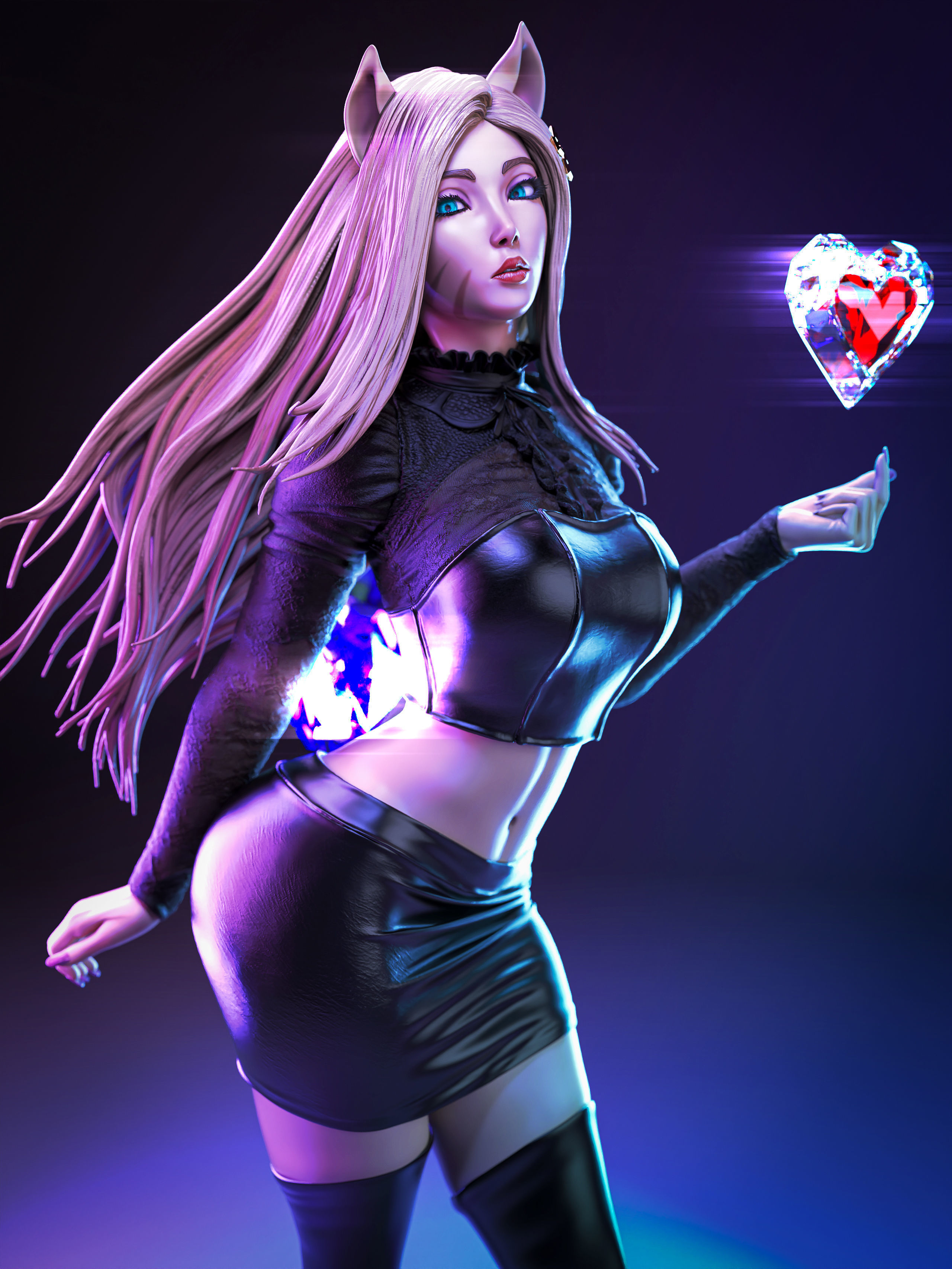 Ahri - The Baddest Fan Art 3D Print 3D print model_1