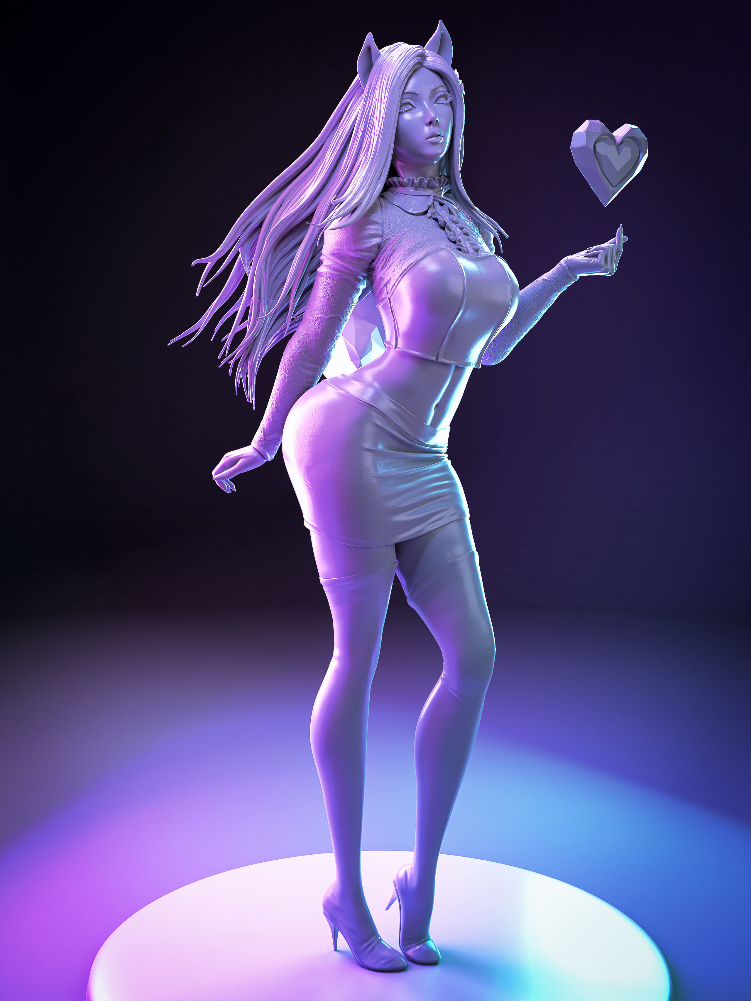 Ahri - The Baddest Fan Art 3D Print 3D print model_4