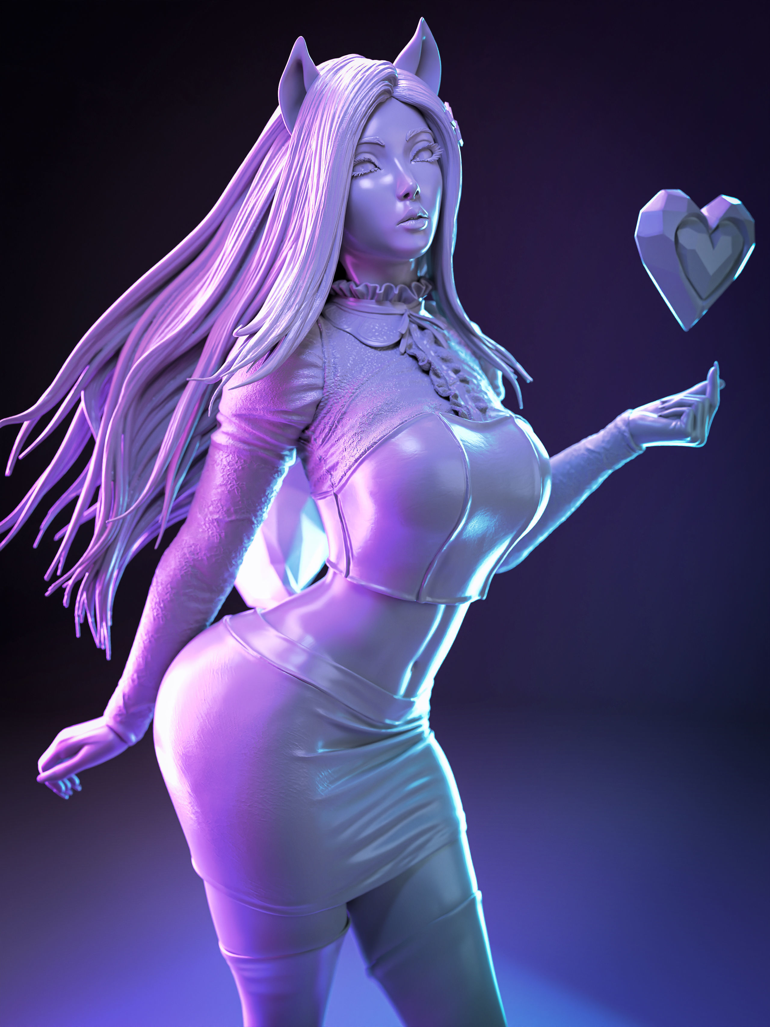 Ahri - The Baddest Fan Art 3D Print 3D print model_2