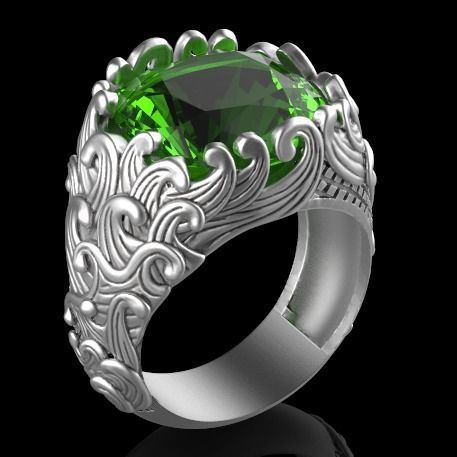 wave ring Silver Gold  Print 3D print model_2