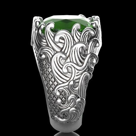 wave ring Silver Gold  Print 3D print model_1