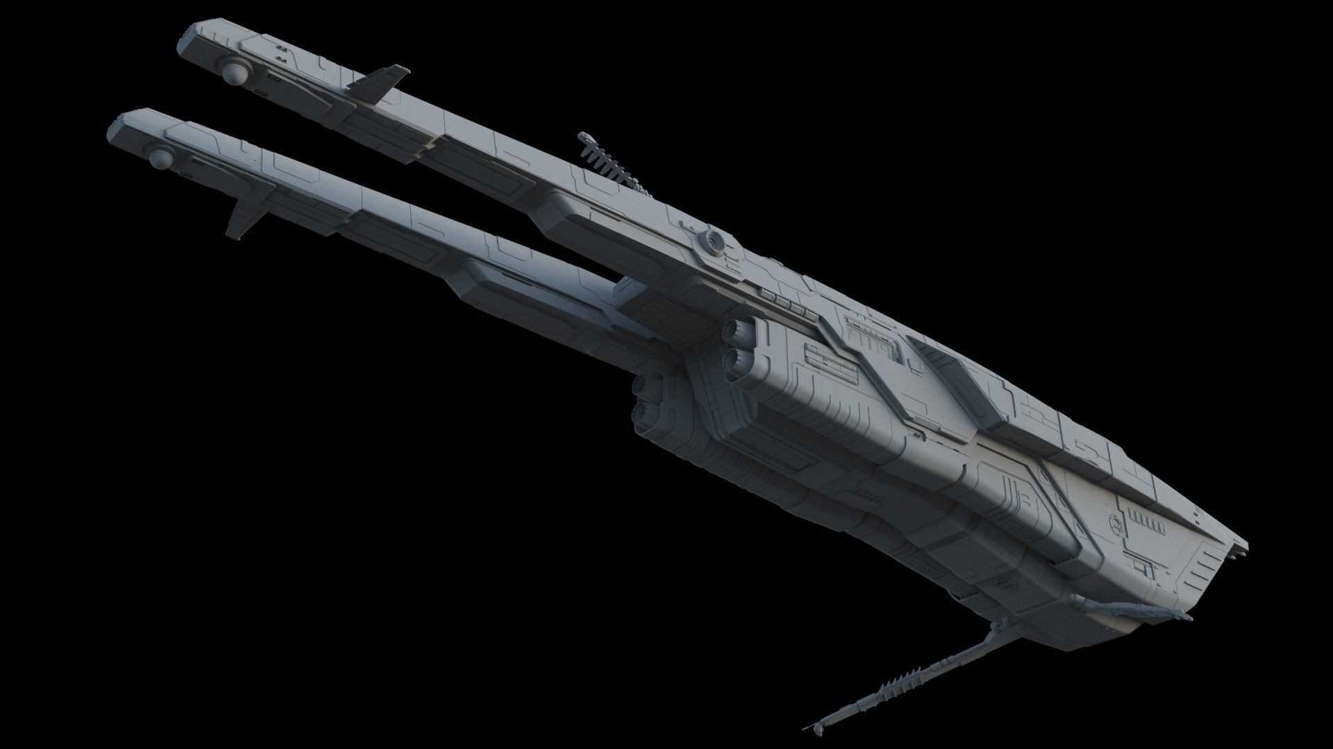 Sci Fi Spaceship - Patrol Cruiser 3D model_12