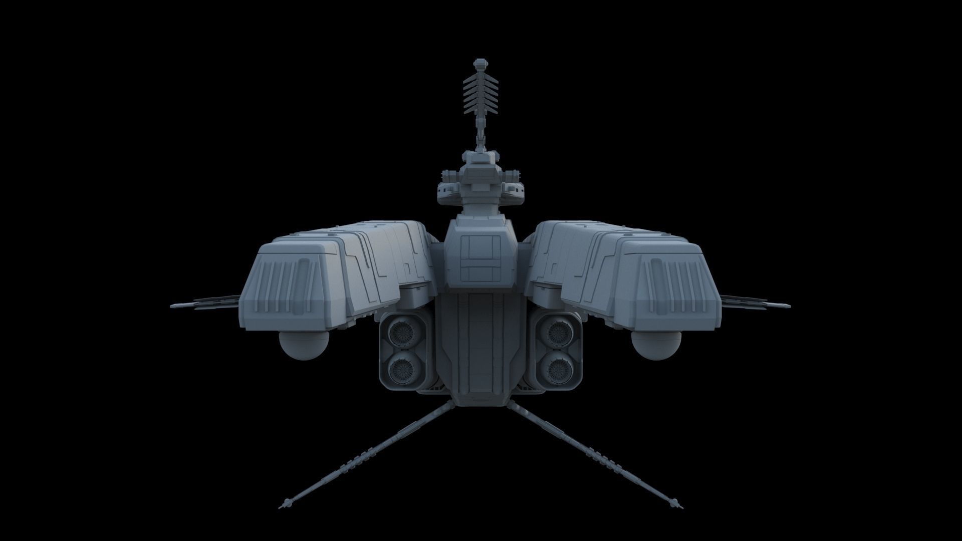 Sci Fi Spaceship - Patrol Cruiser 3D model_4