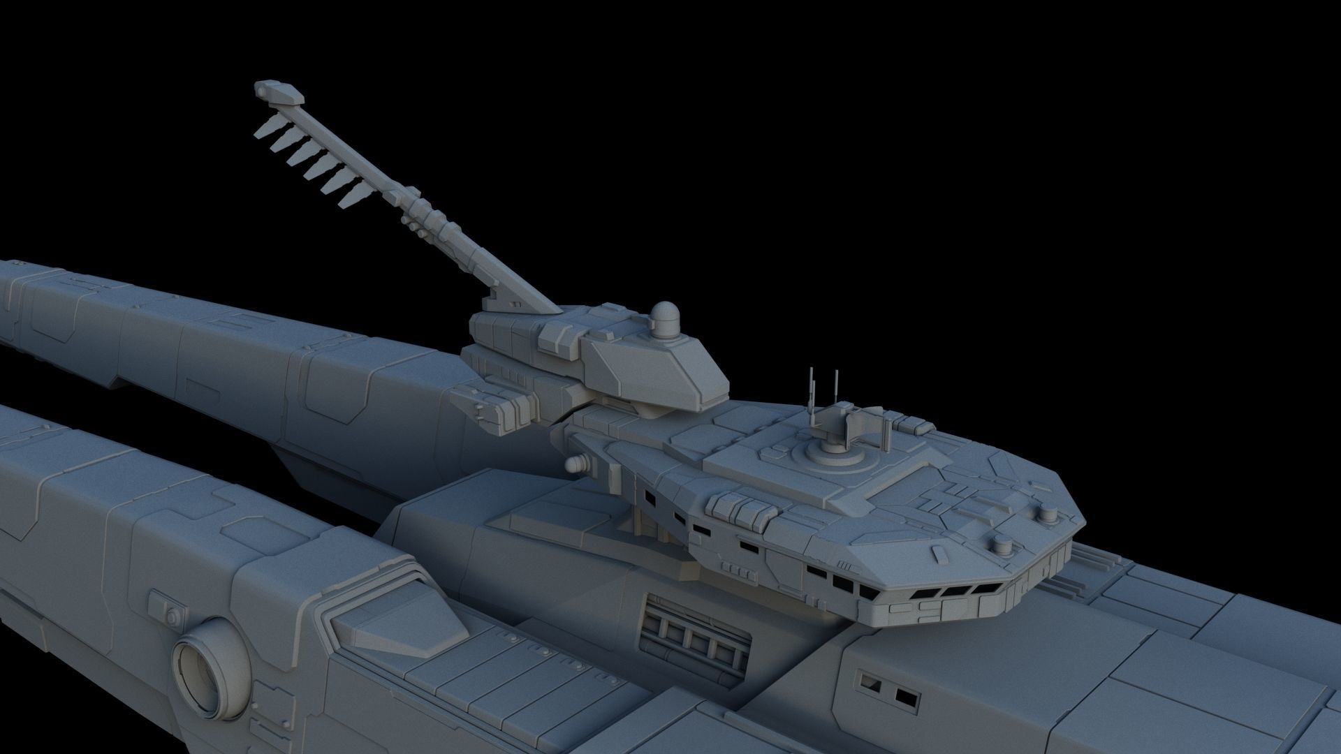 Sci Fi Spaceship - Patrol Cruiser 3D model_14