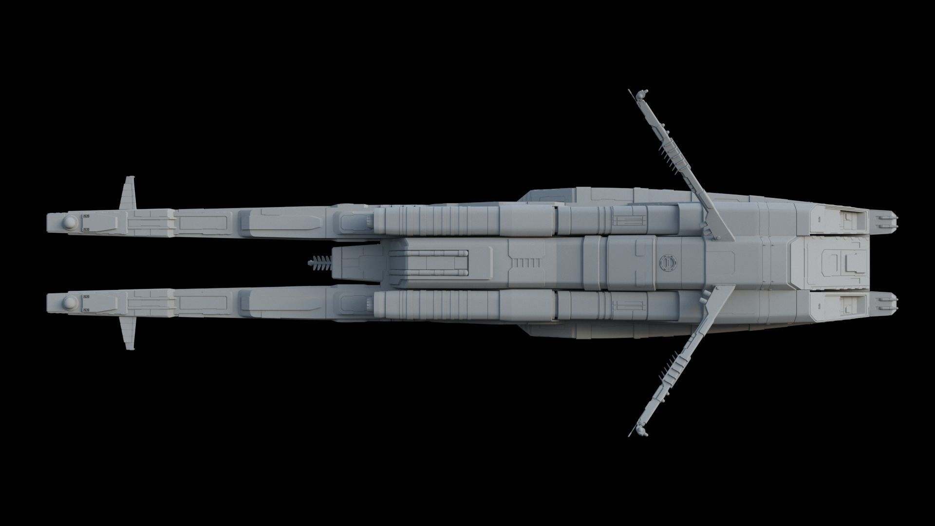 Sci Fi Spaceship - Patrol Cruiser 3D model_6