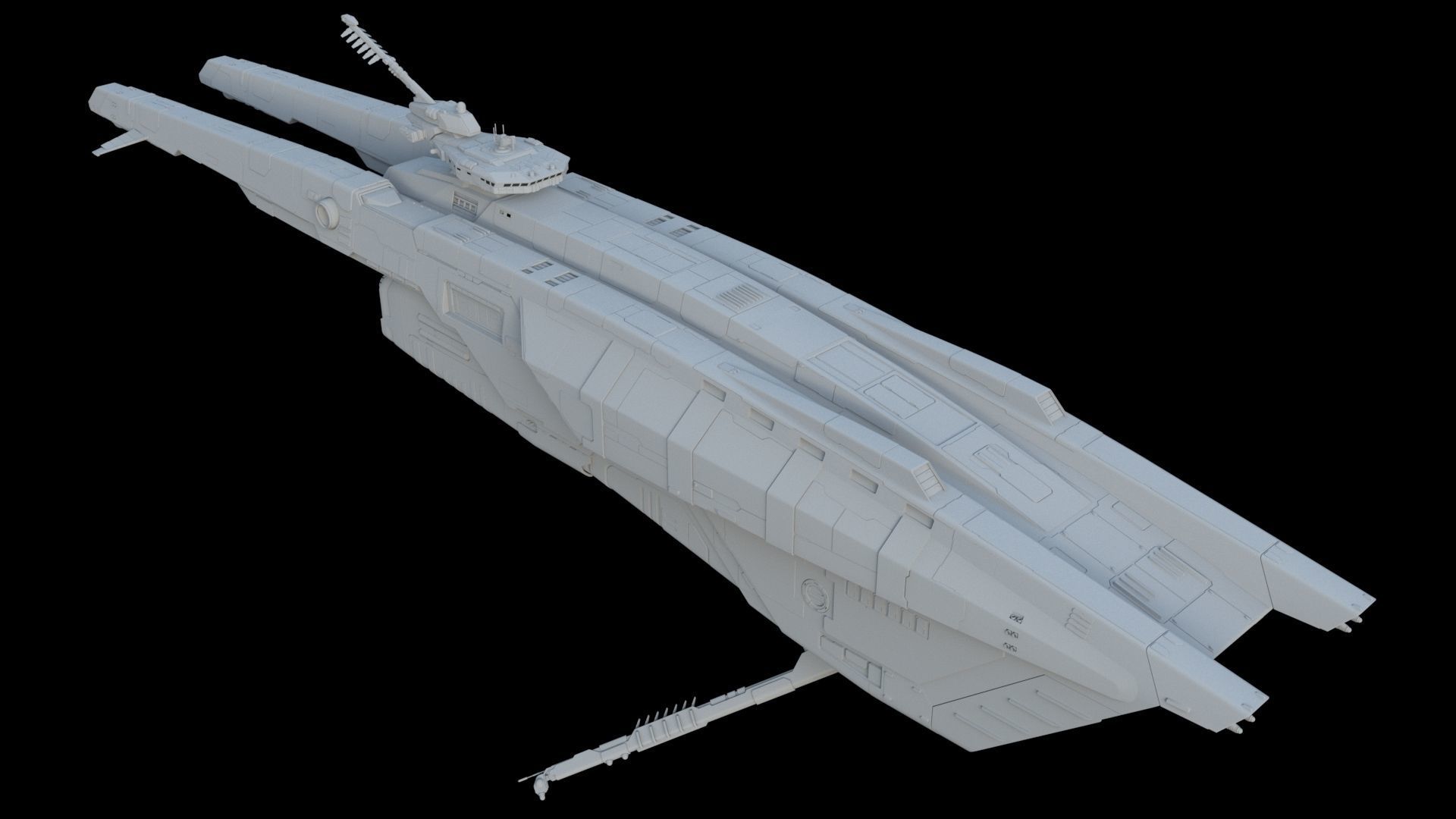 Sci Fi Spaceship - Patrol Cruiser 3D model_7